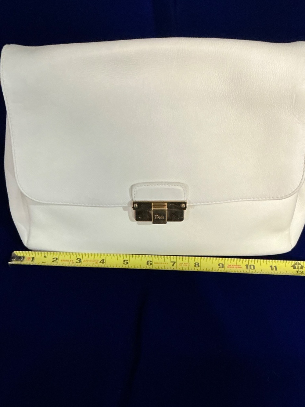 Christian Dior Diorling Chain Shoulder Bag Cream Calfskin Leather Women - Picture 10 of 11